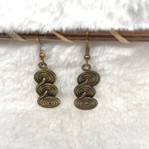Gold Drop Spiral Earrings